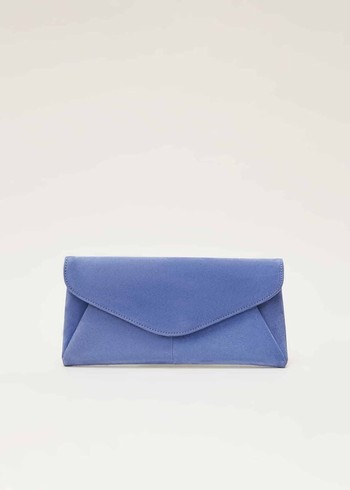 Phase Eight Wendie Blue Suede Bags Blue Australia | PC0926453